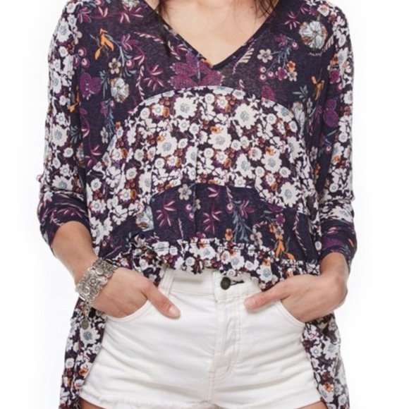 Free People Isabelle Floral Boho Blouse - Picture 1 of 6